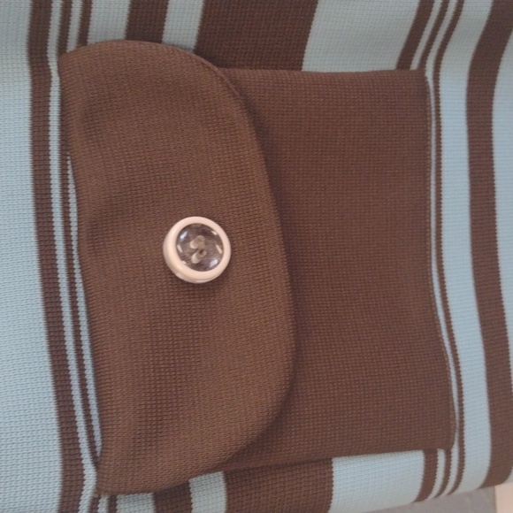 Marberni, 60's Union Made Vintage Elegant Blue/Brown Long Sleeve Dress Size 16 - Picture 5 of 16